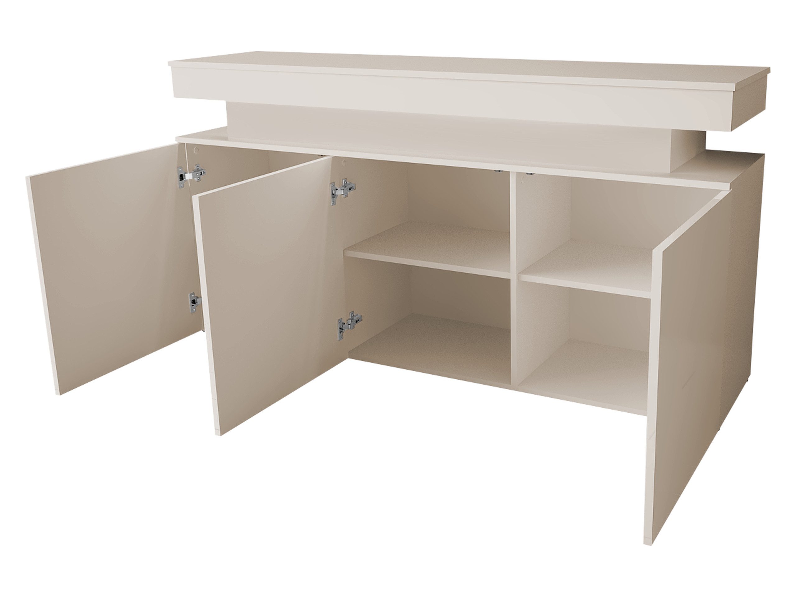 MIRJAN24 Kommode Glossa Bis 3D 160 (mit drei Drehtüren), Weißer LED-Beleuchtung – Bild 3 von 5