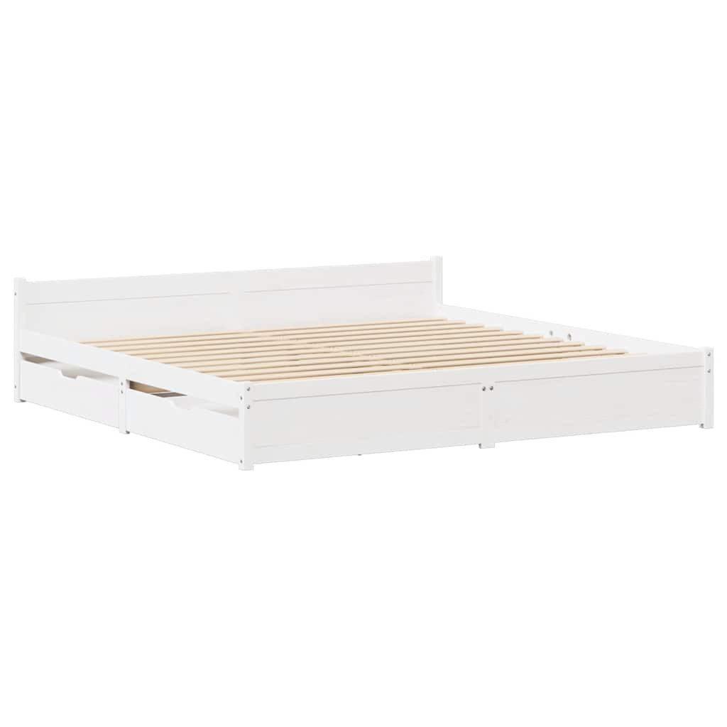 vidaXL Bett Massivholzbett ohne Matratze Weiß günstig online kaufen