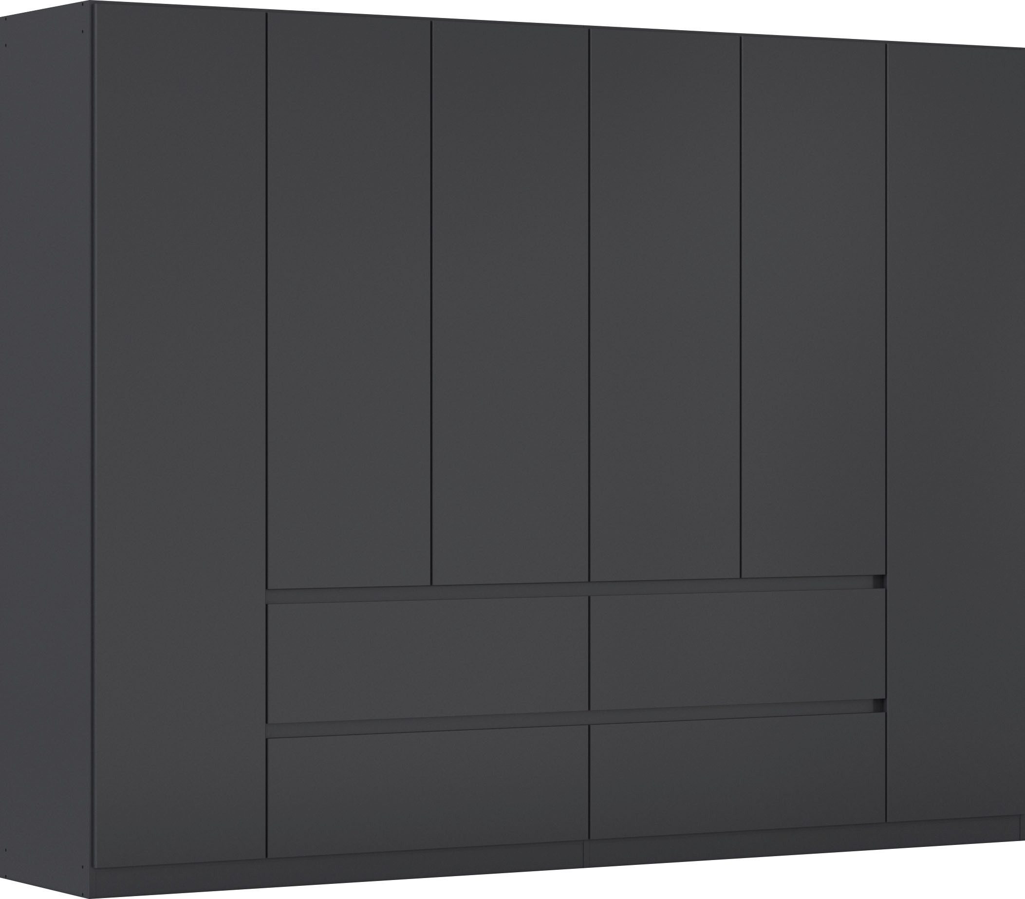rauch Drehtürenschrank Mehrzweckschrank Aktenschrank Mietswohnung Garderobe MAINZ 271cm breit (3 verschiedene Ausstattungen BASIC/CLASSIC/PREMIUM (inkl. SOFT-CLOSE) grifflose Front, Außentüren mit Push-to-Open Funktion MADE IN GERMANY