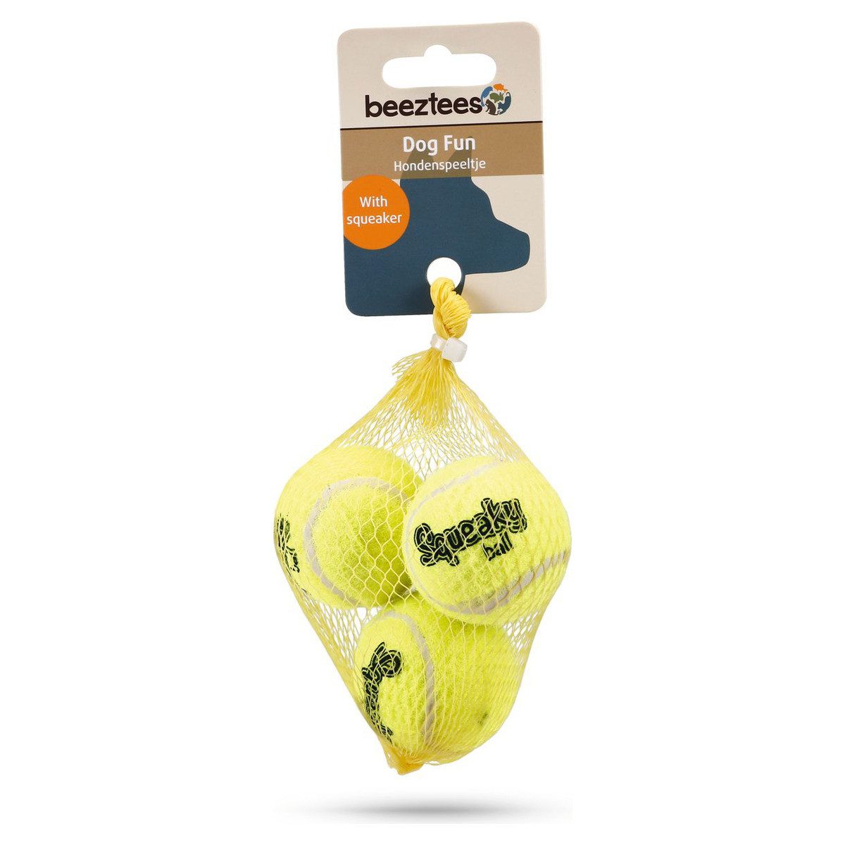 Beeztees Tierball Hundespielzeug Tennisball mit Squeaker - 3 Stück