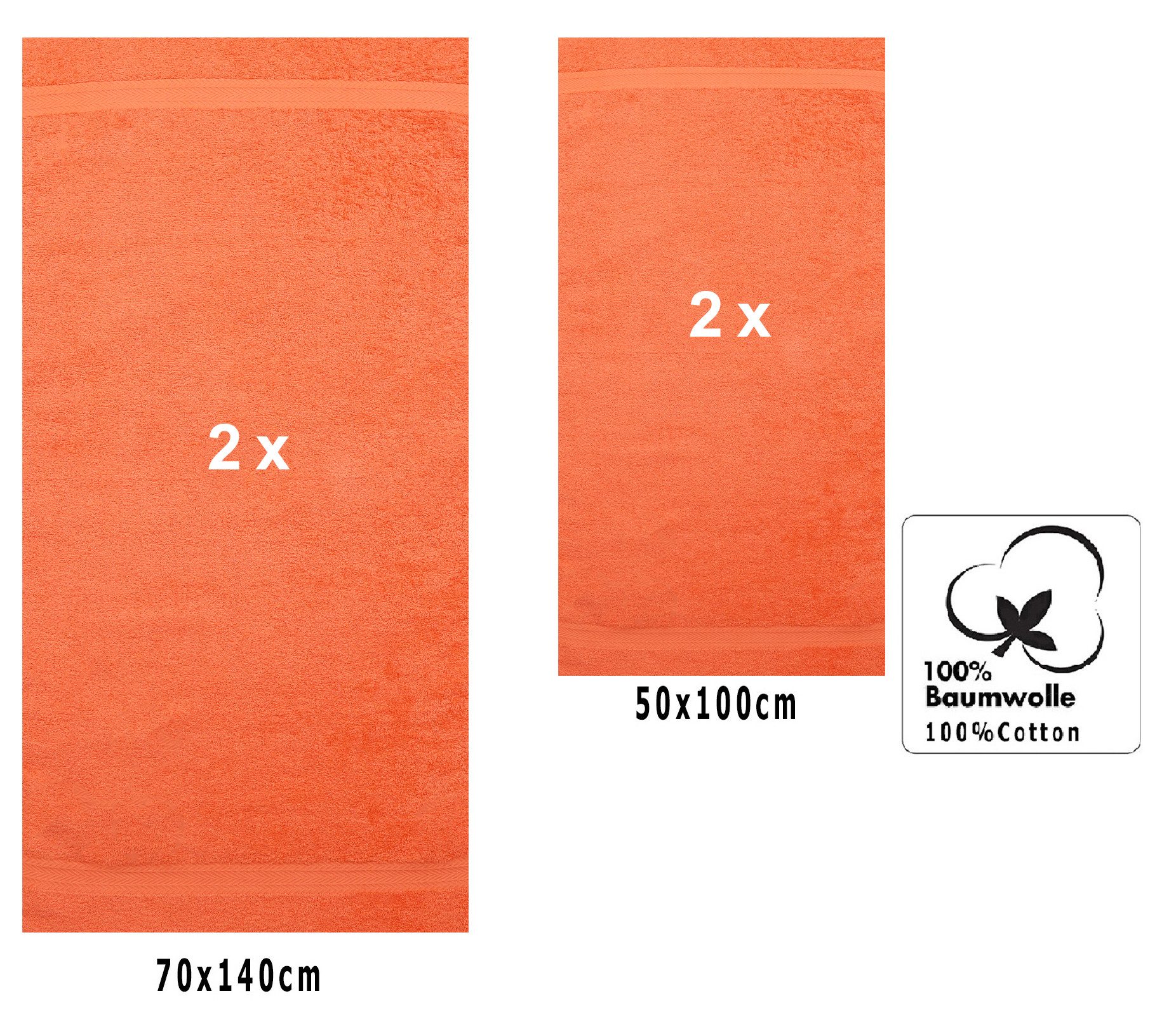 Betz Handtuch Set 4-tlg. PREMIUM 2 Handtücher und 2 Duschtücher, 100% Baumwolle (4-St)