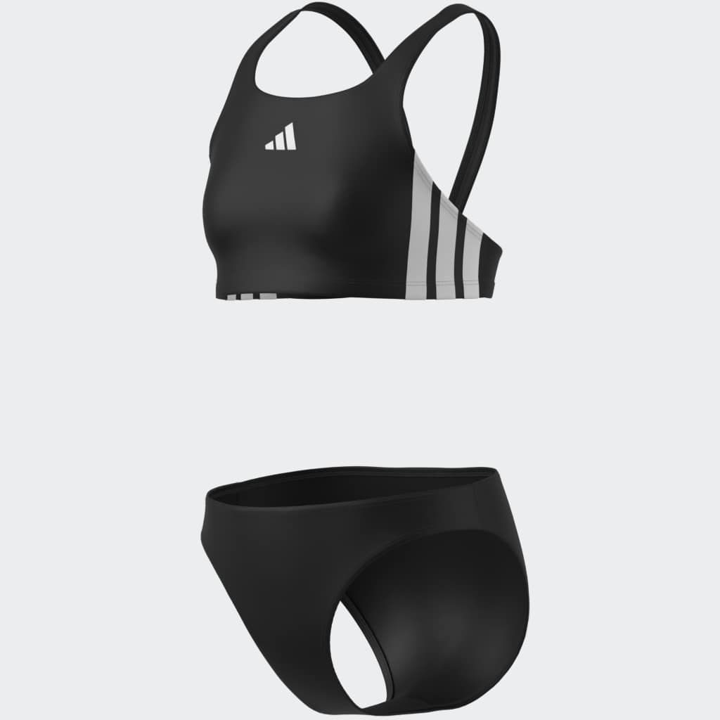adidas Performance Bustier-Bikini 3-STREIFEN V-BACK KIDS BIKINI zweiteiliges Set, mit mittelhohem elastischem Bund
