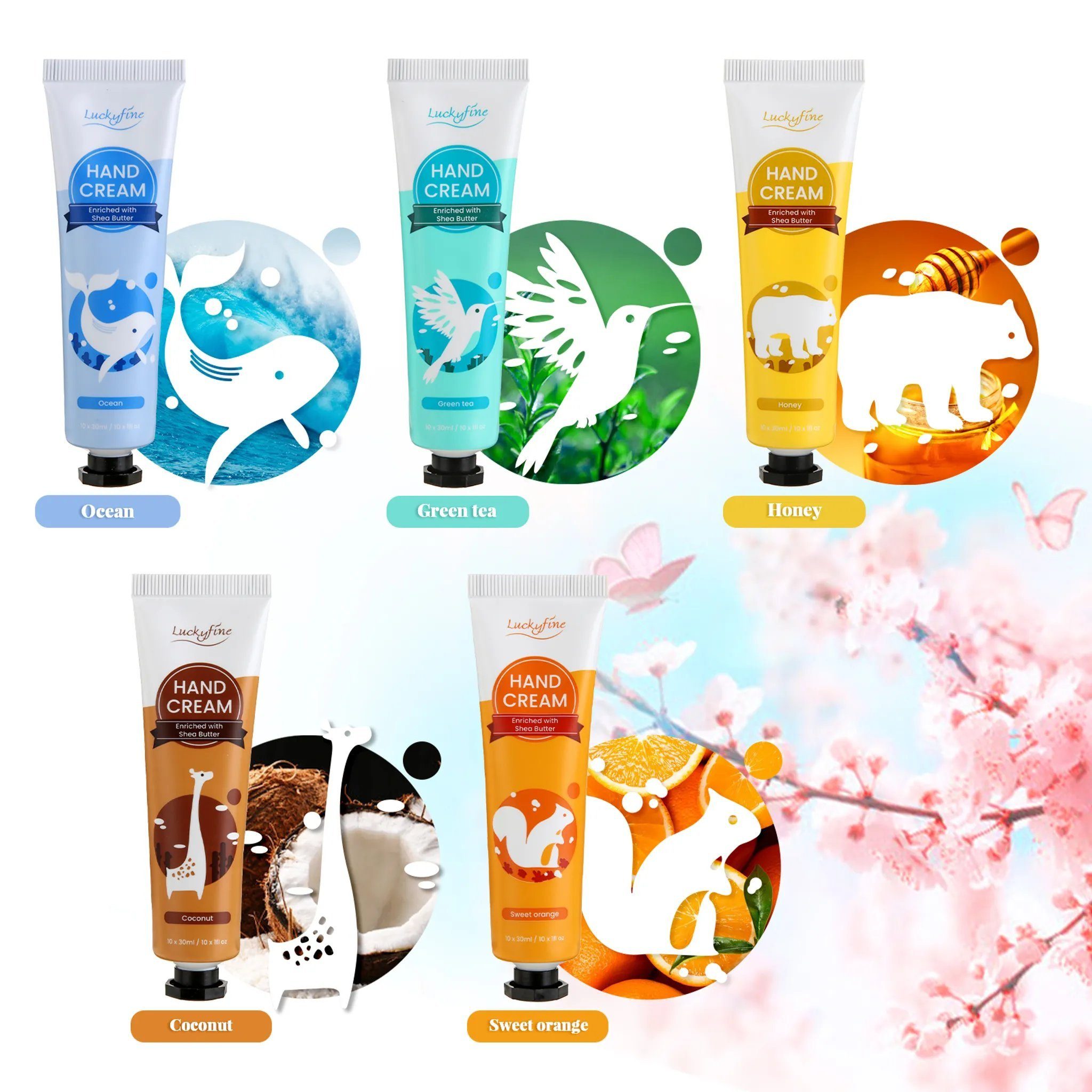 besonders Handcreme Handcreme set, 10-tlg., Luckyfine feuchtigkeitsspendendes und 10 teiliges verträglich pflegend Set,