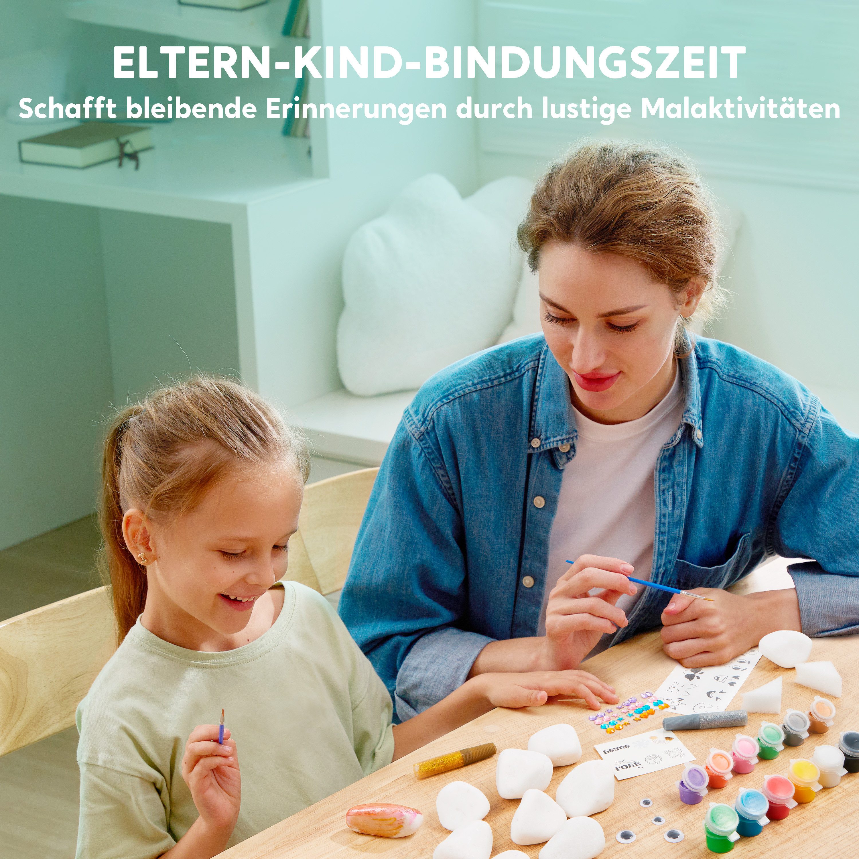 Klever Kits Experimentierkasten Klever Kits 10 Stück Steine Bemalen Set für Kinder mit 18 Farben, (10-tlg) – Bild 5 von 5