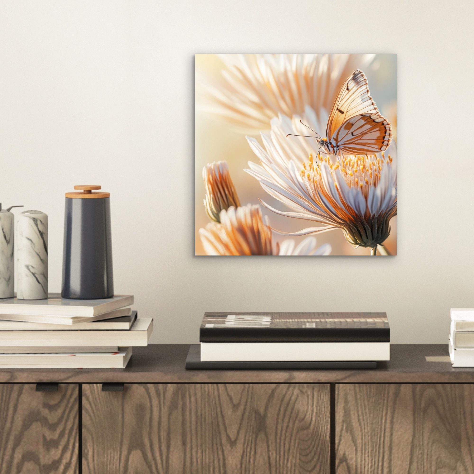 MuchoWow Metallbild Schmetterling - Blume - günstig online kaufen