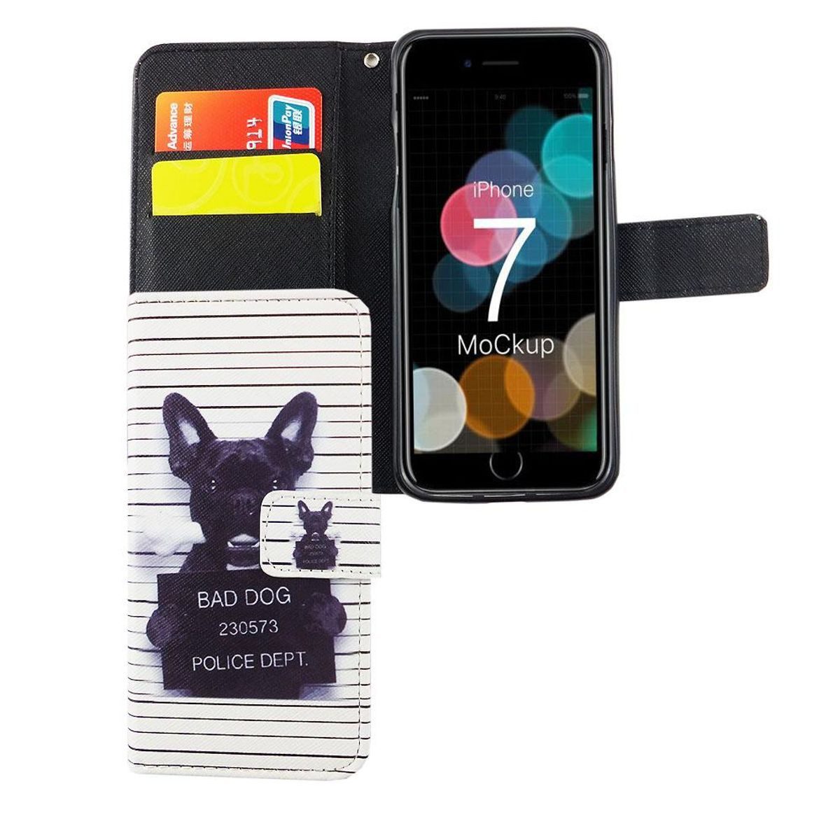 König Design Handyhülle Apple iPhone 8, Apple iPhone 8 Handyhülle Bookcover Weiß