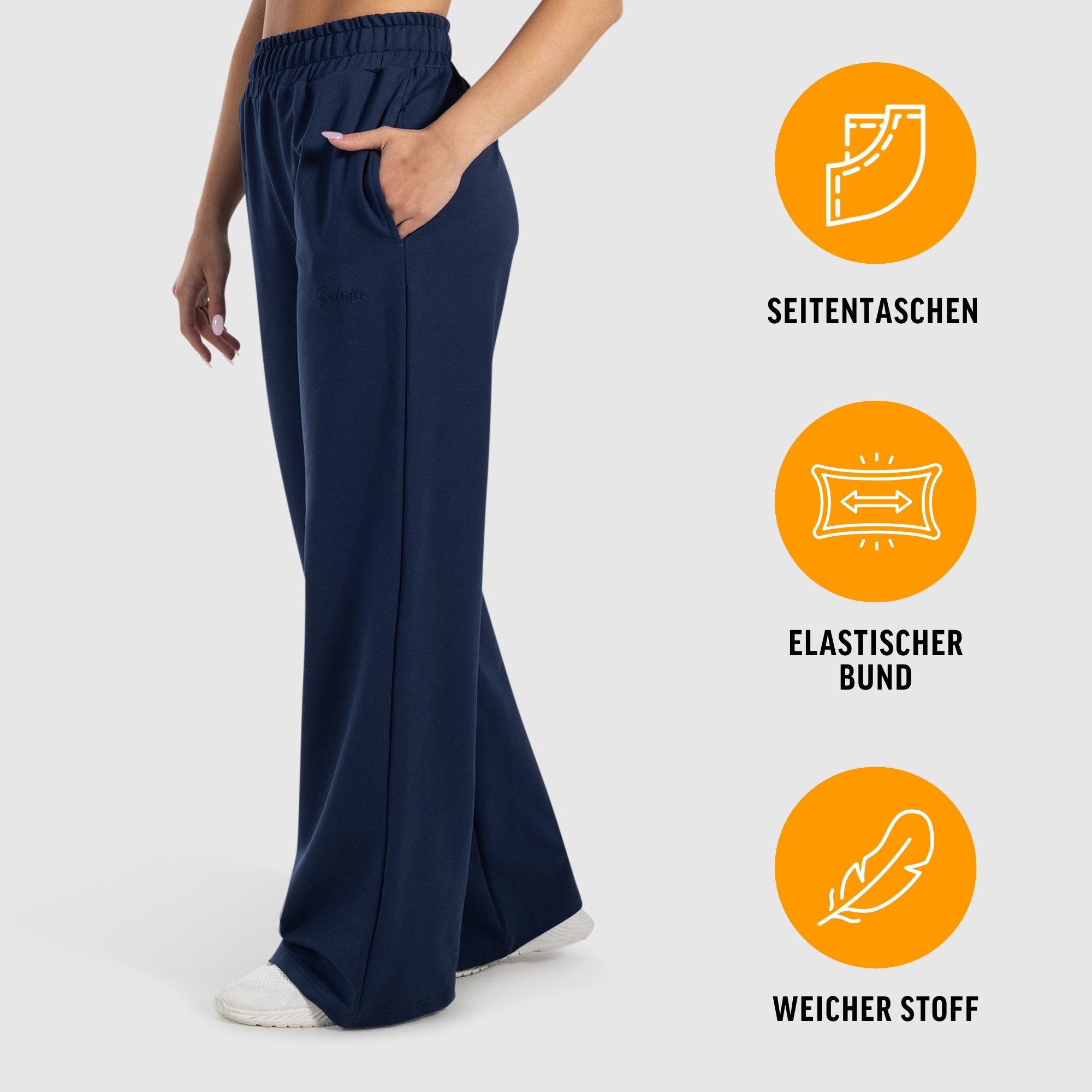 Smilodox Jogginghose Kanya, Baumwollhose, Baggy Fit, Weites Bein für Gym & günstig online kaufen