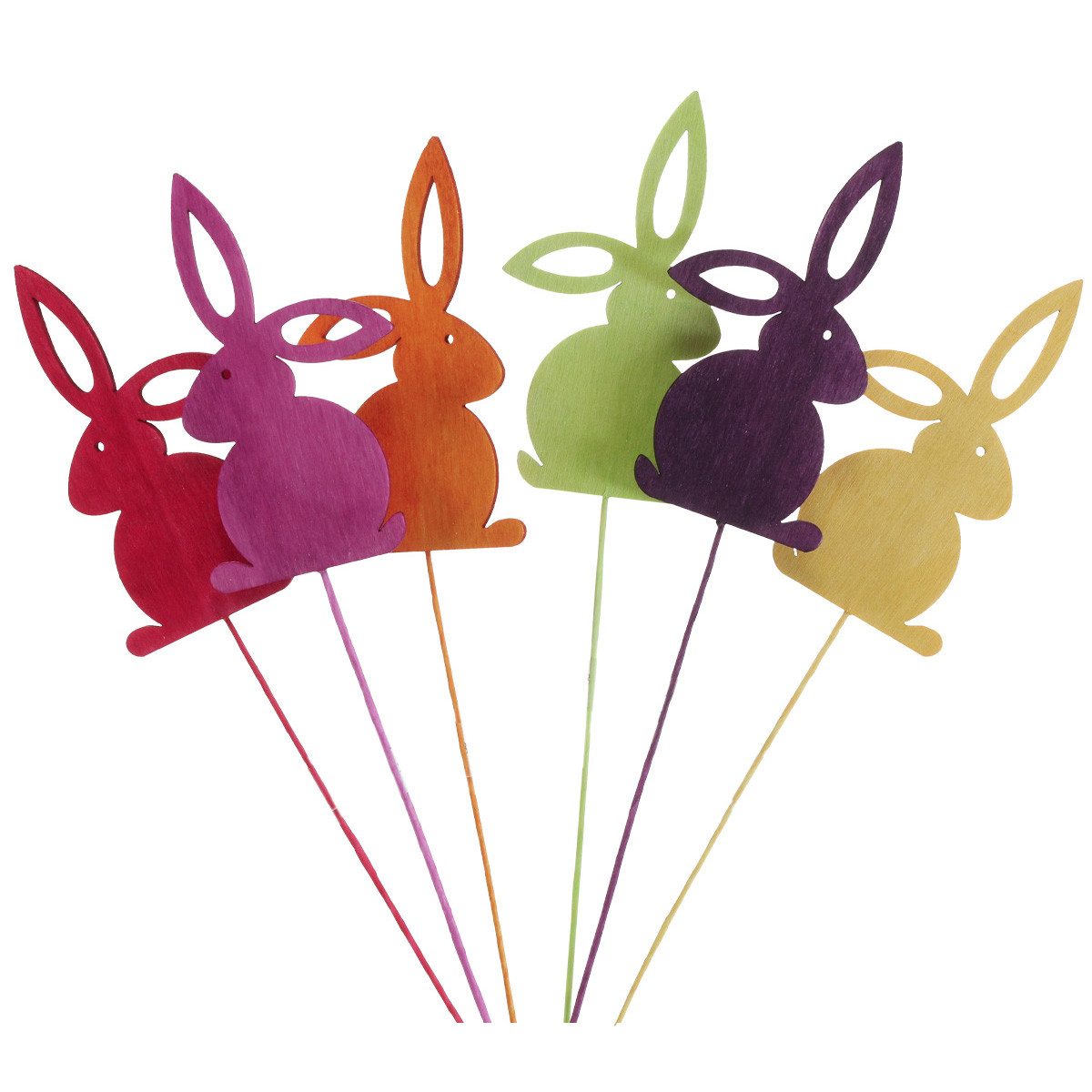 Florists Products Osterfigur Osterhase Holz Blumenstecker Ostern Dekoration Pflanzenstecker, 18 St