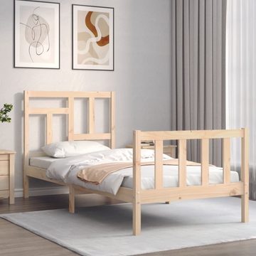 vidaXL Bett Massivholzbett mit Kopfteil