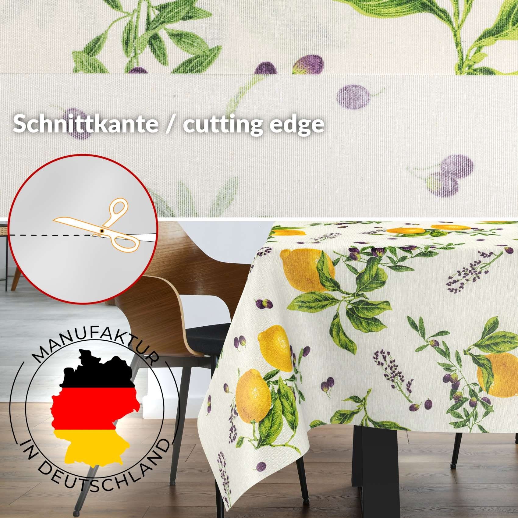 ANRO Tischdecke mit Tee und Kaffee aus Textil Tischtuch mit Beschichtung Tischwäsche (Einzelstück 1-tlg), auch als Gartentischdecke - mit Schutzschicht – Bild 3 von 5