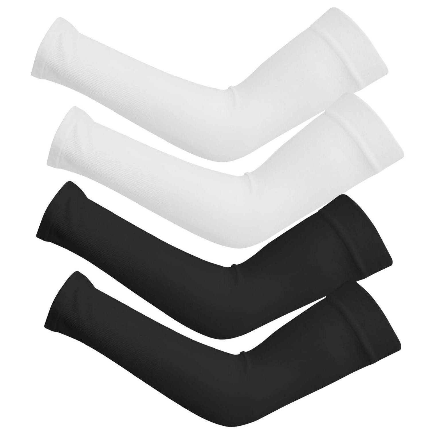 LuxusKollektion Armlinge Gaming Arm Sleeves UPF 50+ Sonnenschutz Kompression Schwarz/Weiss