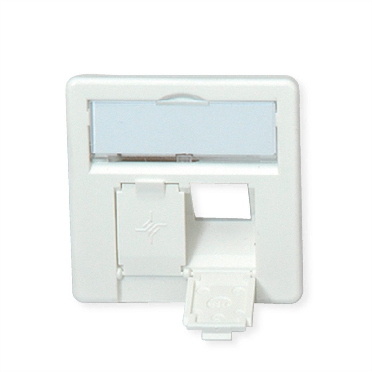 Telegärtner Zentralplatte für AMJ45 Dosen Netzwerk-Panel (bestückt, 2-fach, alpinweiss)