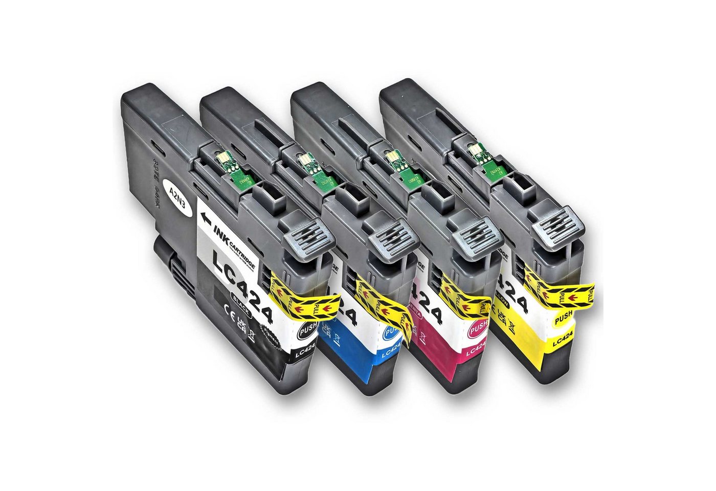 Gigao LC-424 Druckerpatronen Set für Brother DCP-J1200W - 4 Patronen Tintenpatrone (Kompatibel für Brother DCP-J 1200 W LC-424, ecopro)