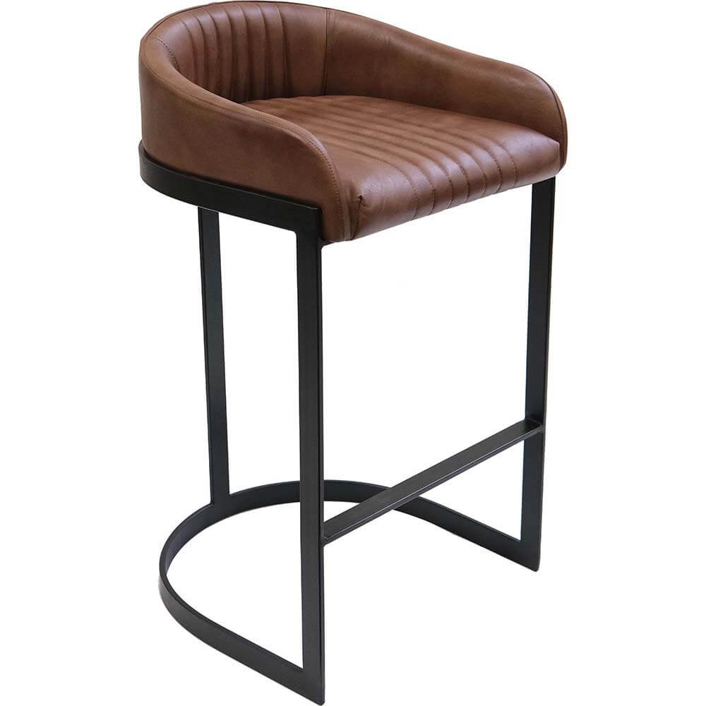 Trademark Living Barhocker Barhocker Odense aus Büffelleder - Braun