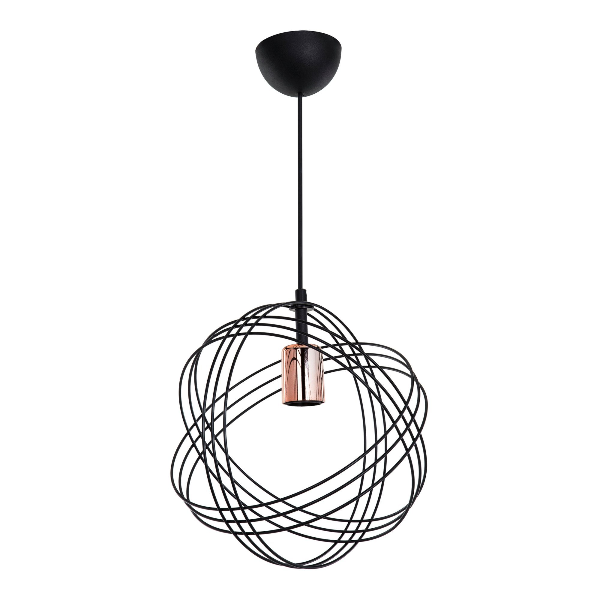 lux.pro 1xE27 Hove Metall ohne Leuchtmittel, Wohnzimmerlampe / Schwarz Pendelleuchte Kupfer Hängeleuchte,