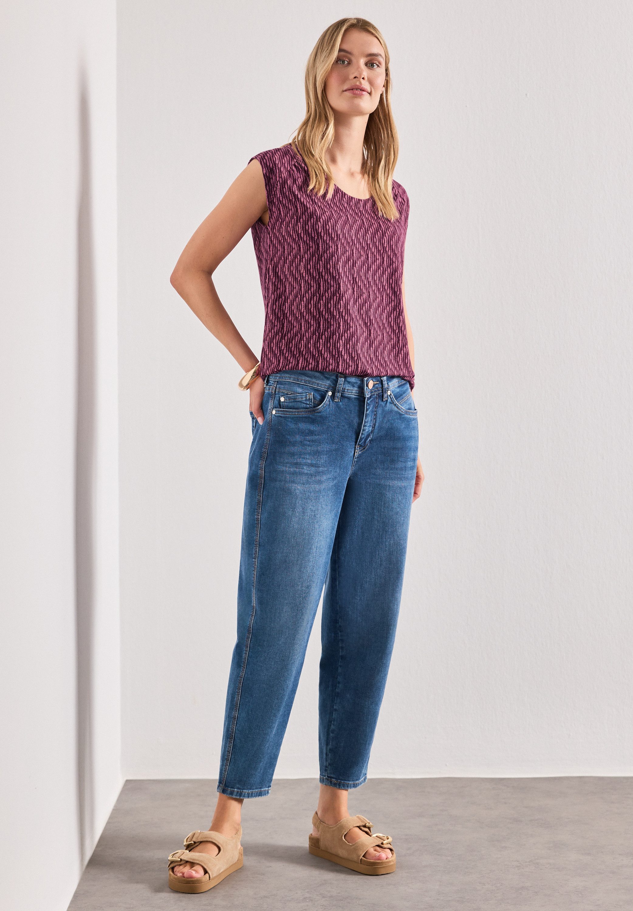 STREET ONE Shirttop Sommertop mit Allover-Print – Bild 4 von 5