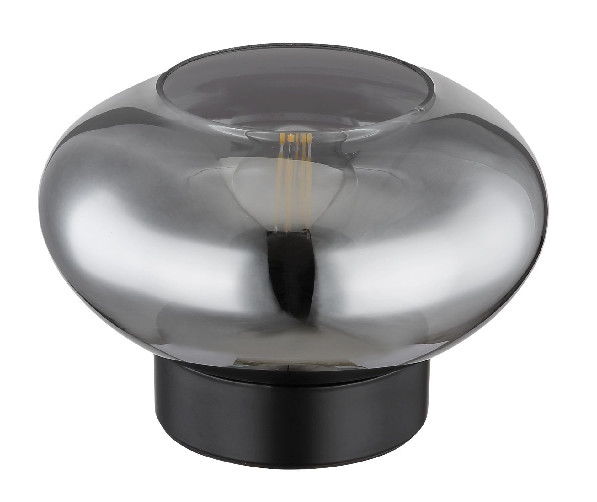Tischleuchte Schwarz Nachttischlampe Globo GLOBO Glas Tischleuchte Rauchglas Tischlampe