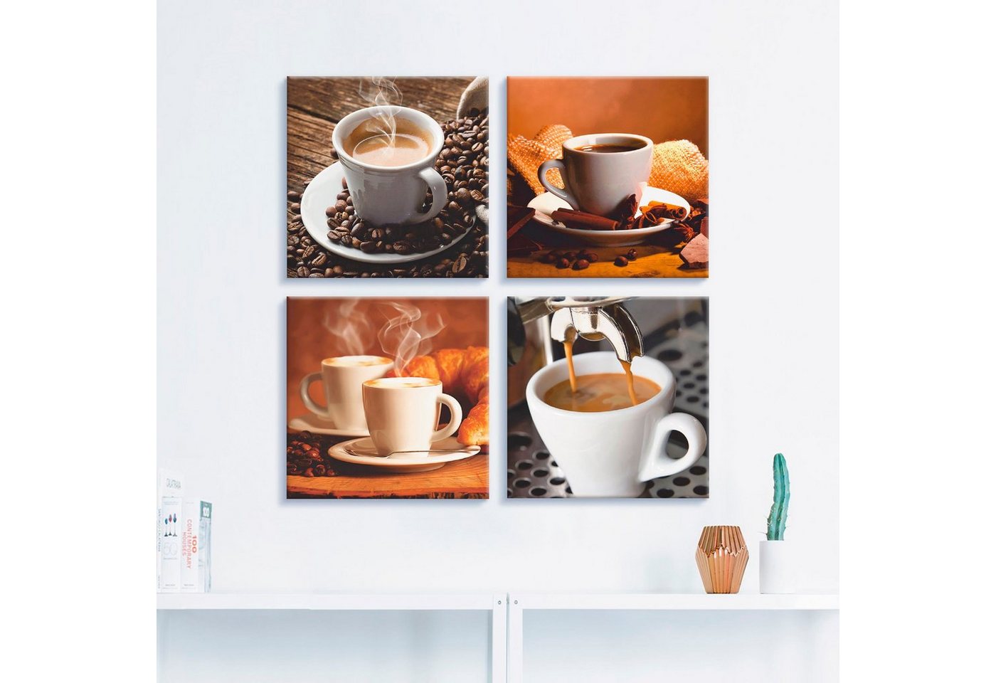 Artland Leinwandbild »Kaffee Bilder«, Getränke (4 Stück)-HomeTrends
