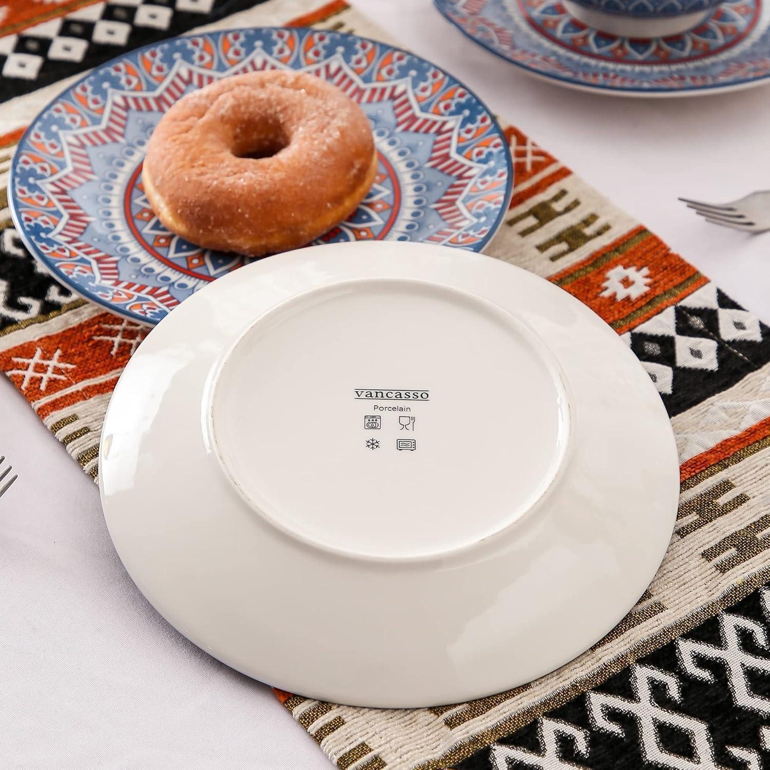 LuxusKollektion Kuchenteller Kuchenteller Dessertteller Porzellan 4pcs Dessertteller Mandala-türkis
