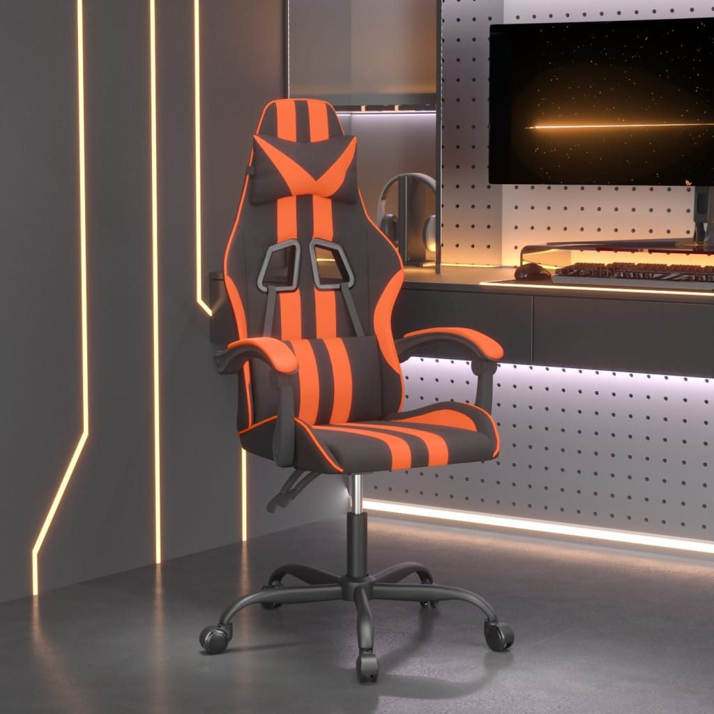 Gaming-Stuhl Kunstleder Schwarz Orange 57,5x59,5x(121-131) cm