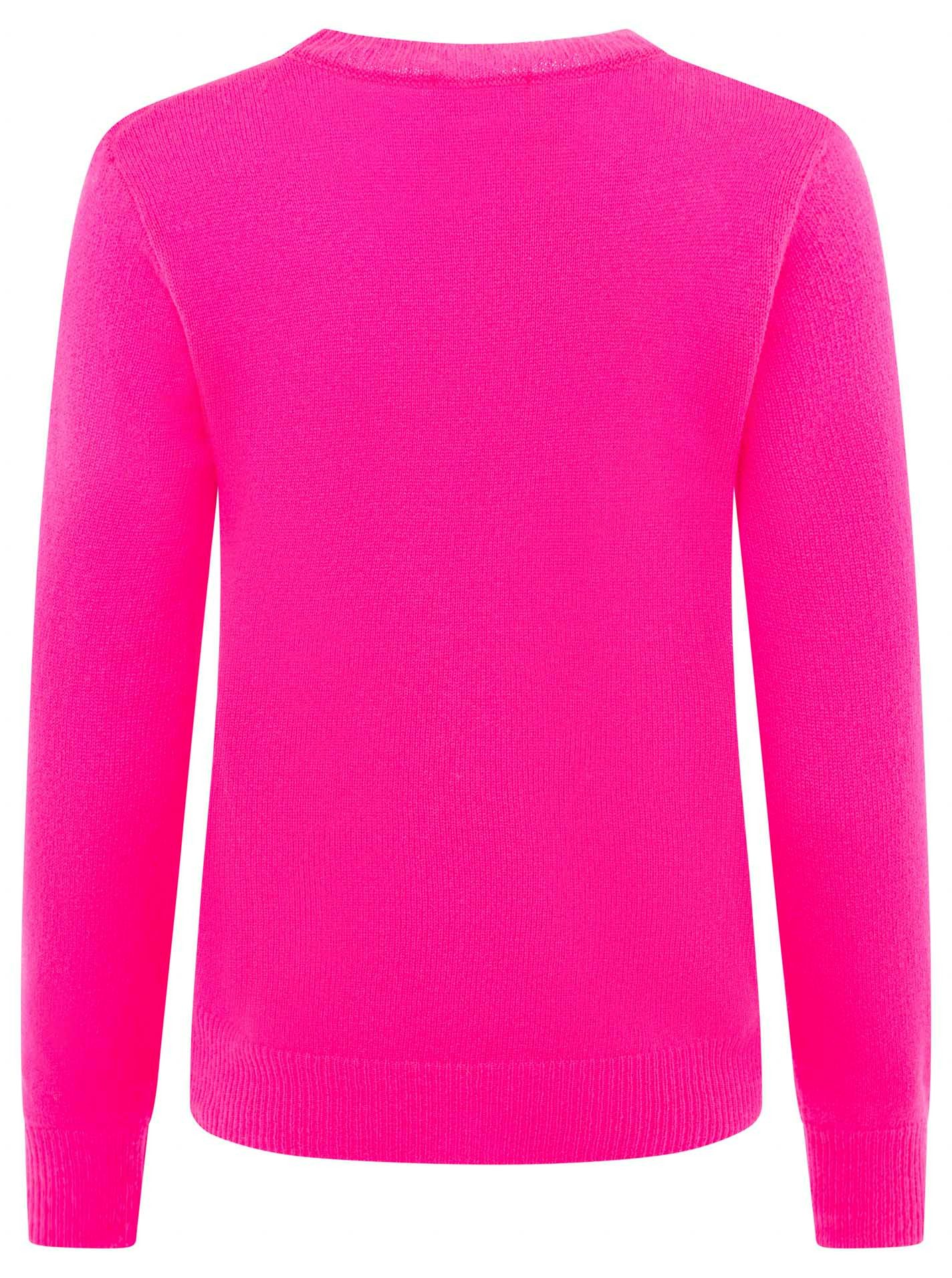 Zwillingsherz Kaschmirpullover "LOVE" wording Rundhals, mit LOVE Aufschrift in Neonfarbe