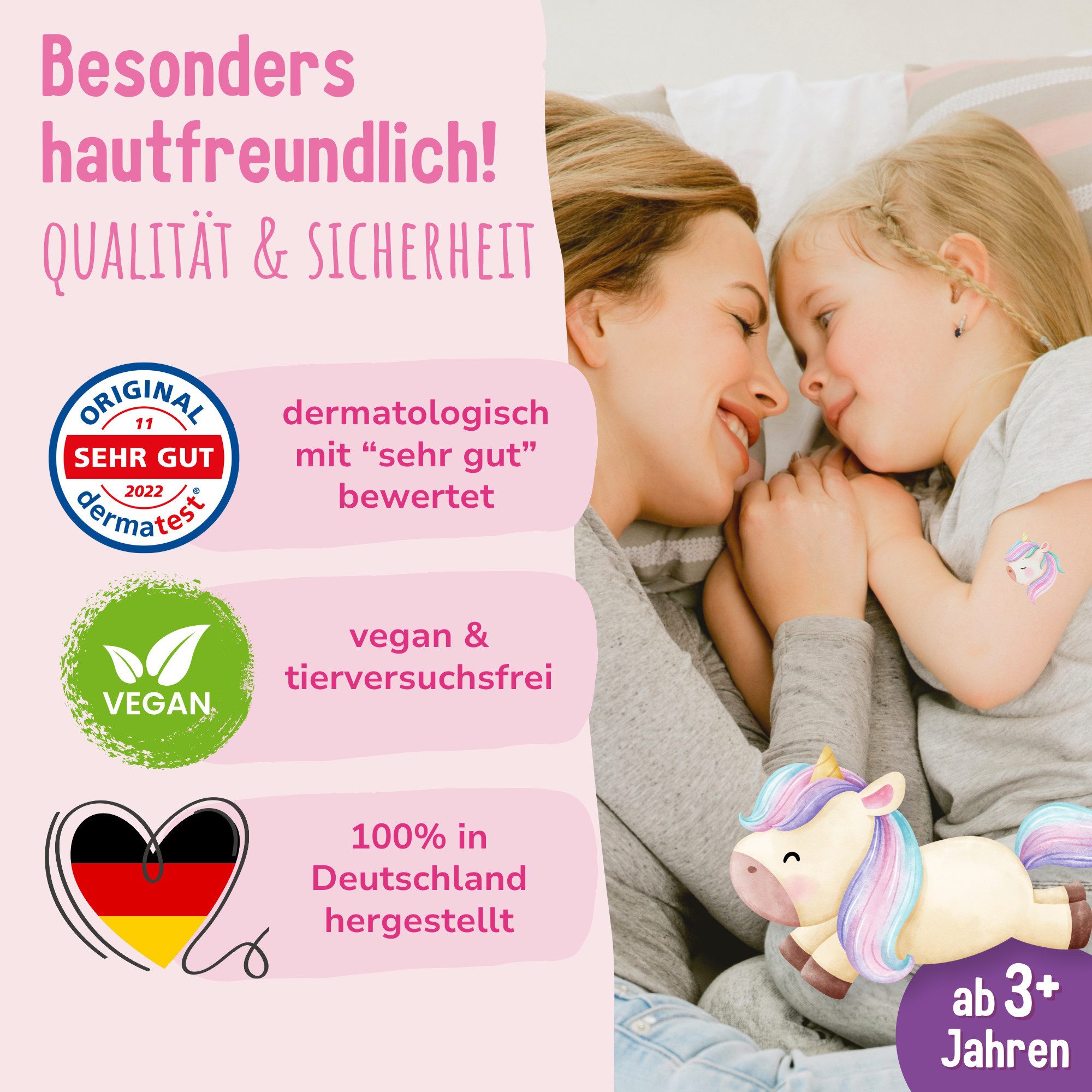 MeinBaby123® Kindertattoo 330 hautfreundliche Hauttattoos für Kinder, Geschenk Kinder, Mitgebsel Kindergeburtstag