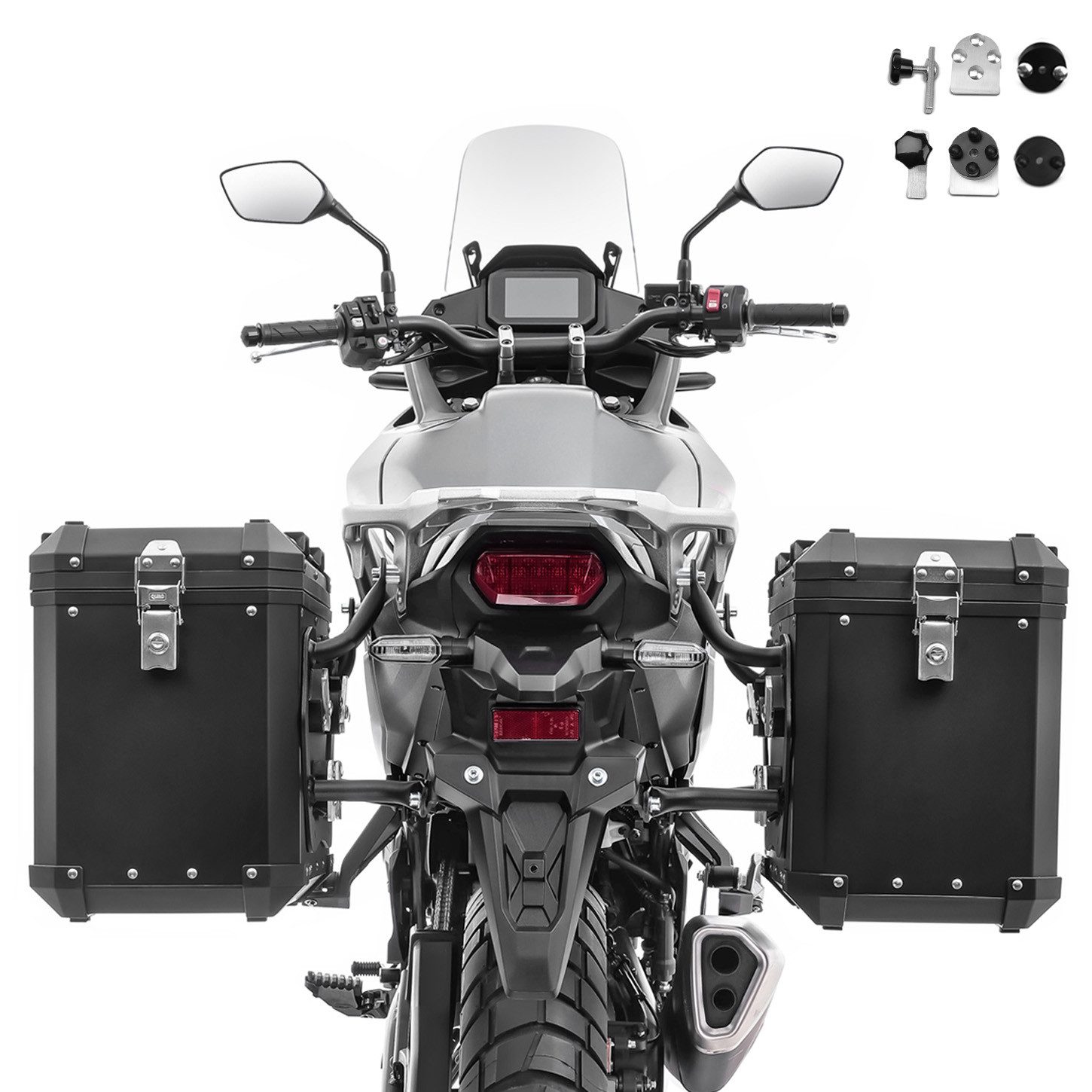 Bagtecs Чемоданы Set Alukoffer 2x48L passend für Kawasaki Versys 1100 Aluminium Seitenk