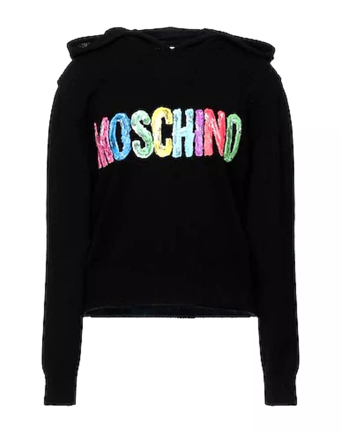 Moschino Kaschmirpullover Moschino Couture ! Damen kapuzenpullover, Kaschmirmischung Unifarbe, Kapuze, Logoschriftzüge