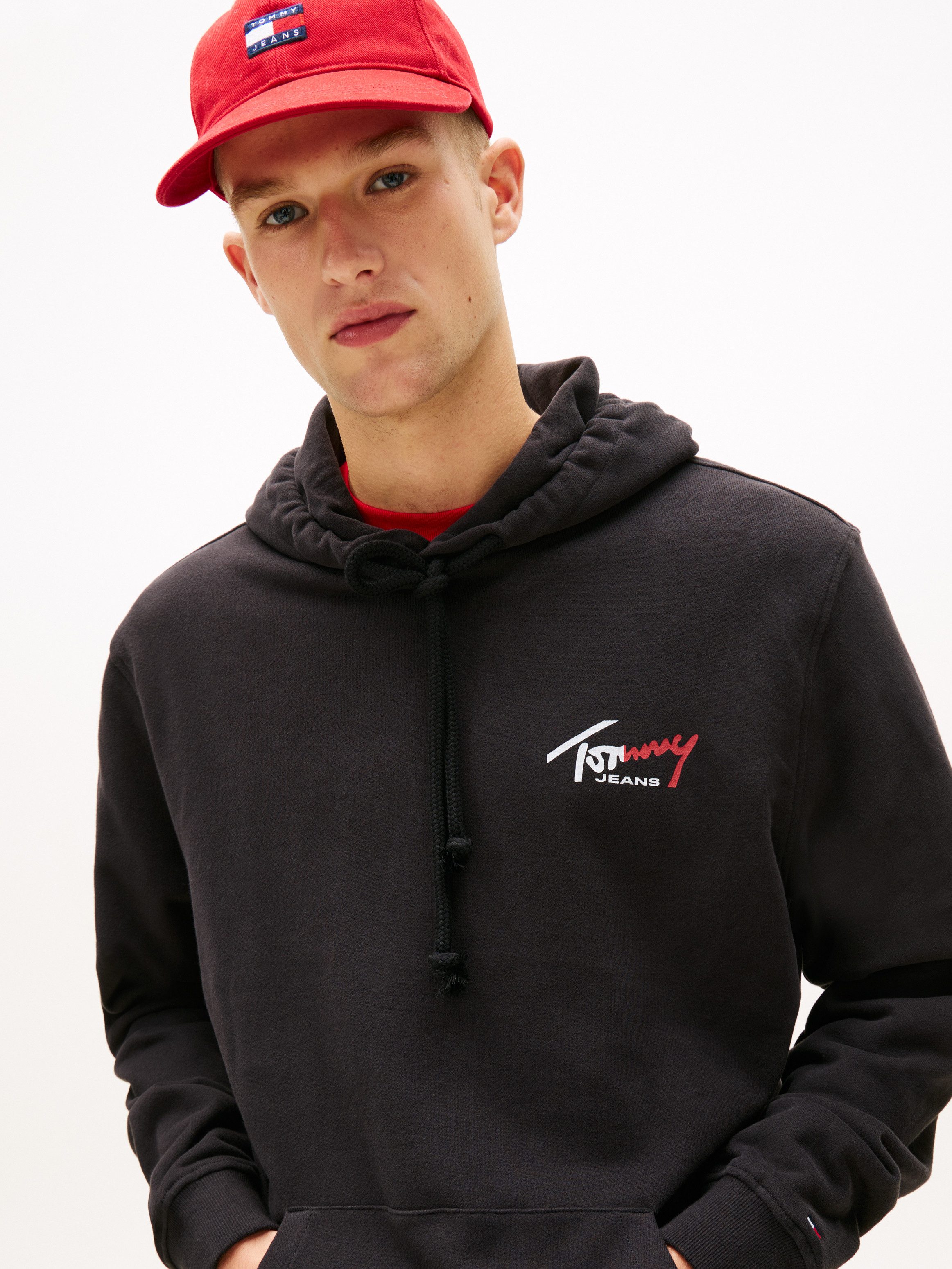 Tommy Jeans Kapuzensweatshirt TJM REGULAR ENTRY SIGN Regular fit, mit Kordelzug