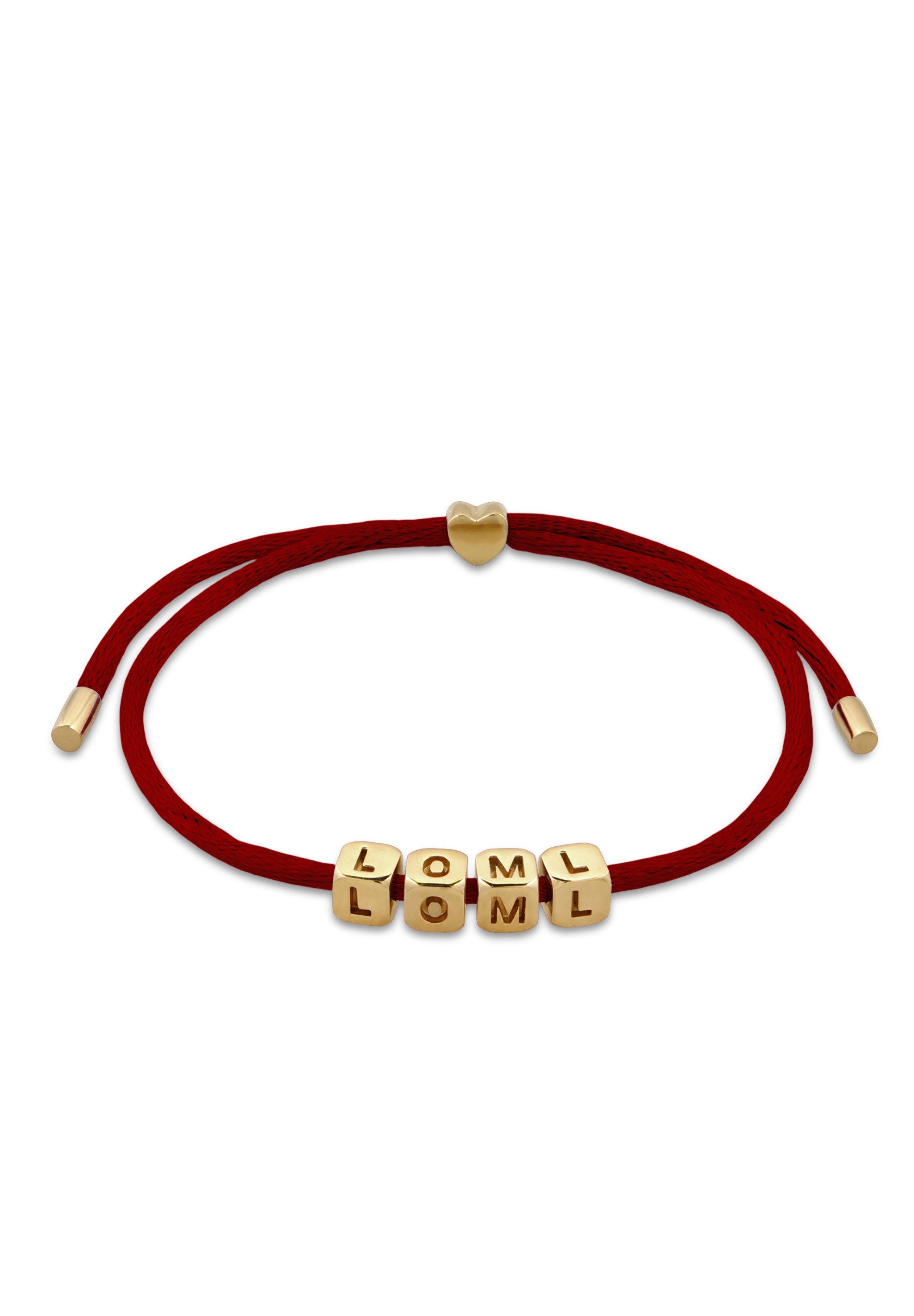 Armband Herz LOML Lettering Sterling Silber vergoldet