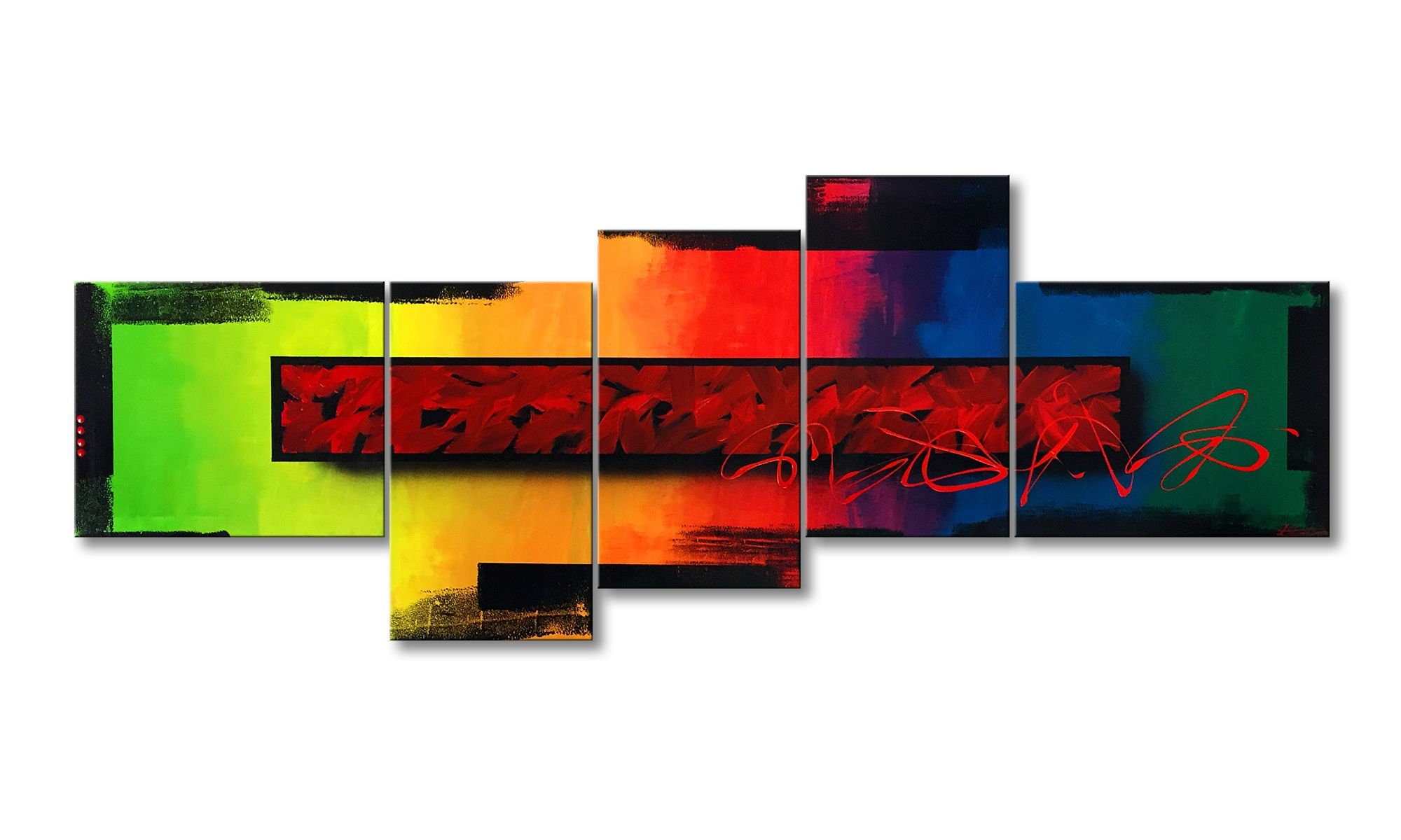 WandbilderXXL XXL-Wandbild Cosmic Explosion 240 x 90 cm, Abstraktes Картина, handgemaltes Unikat