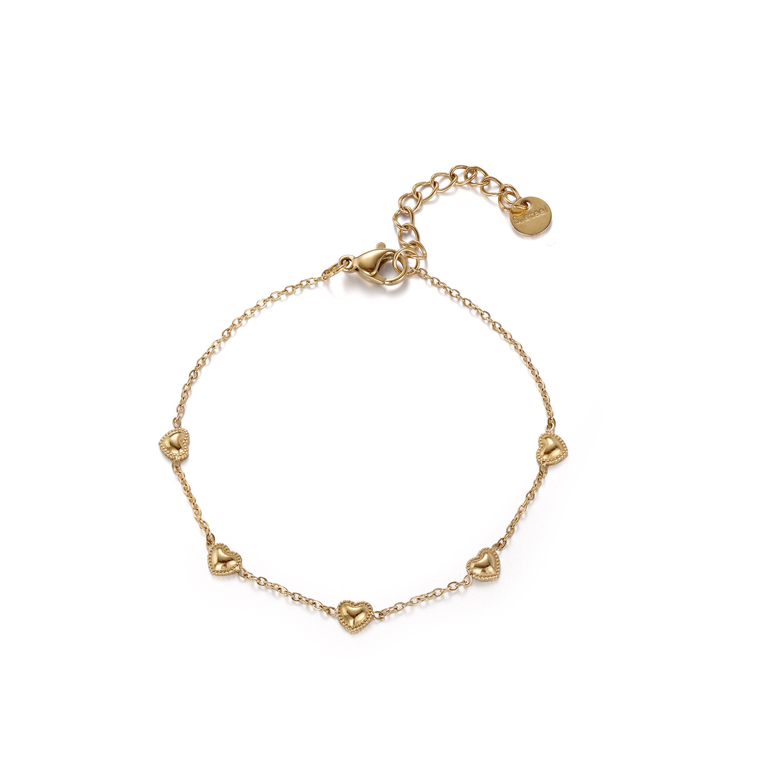 Firetti Armband Schmuck Geschenk Edelstahl Armschmuck Ankerkettenglieder Herz Liebe