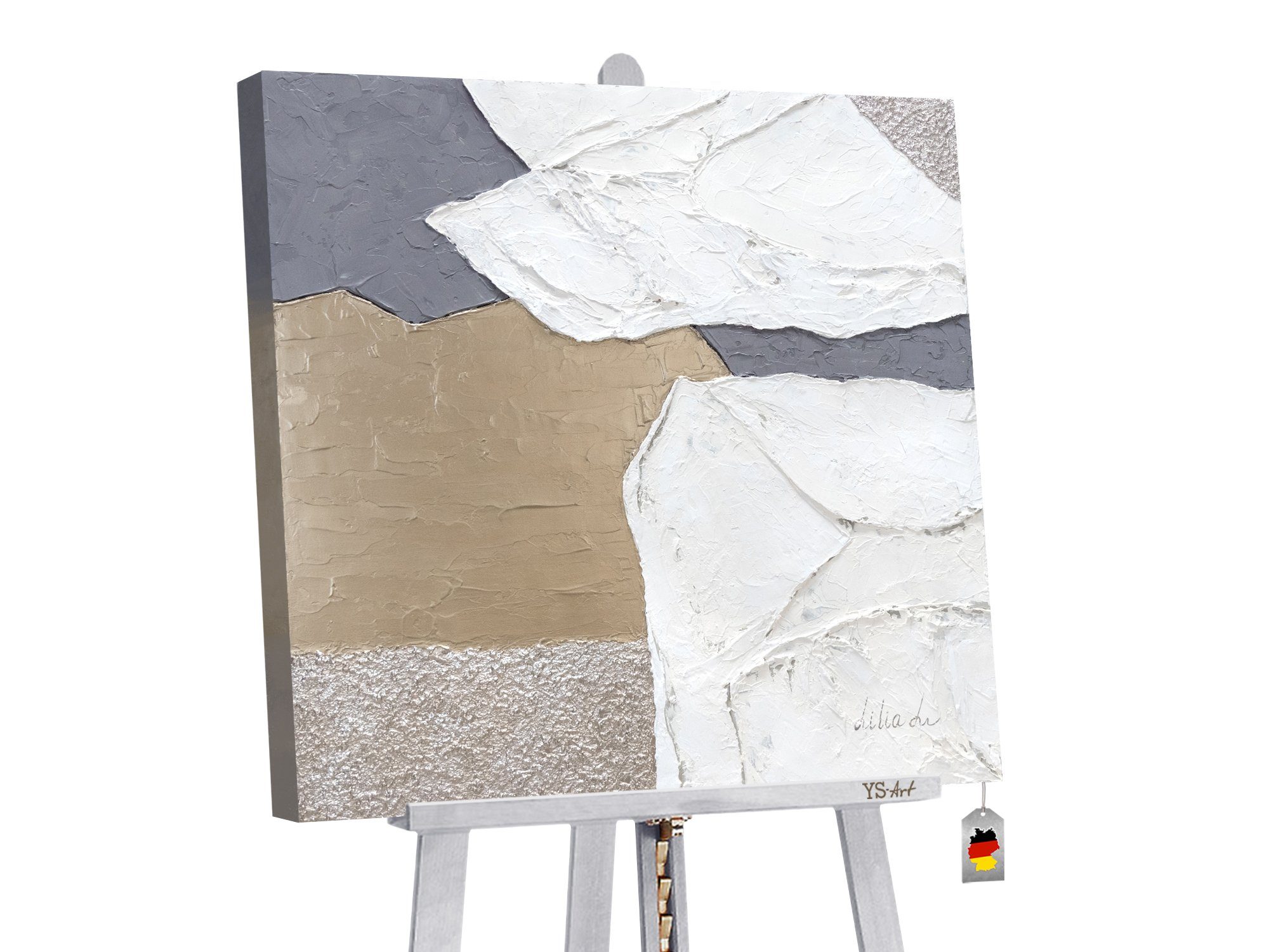 YS-Art Gemälde Image, Abstraktes Leinwand Bild in Gold