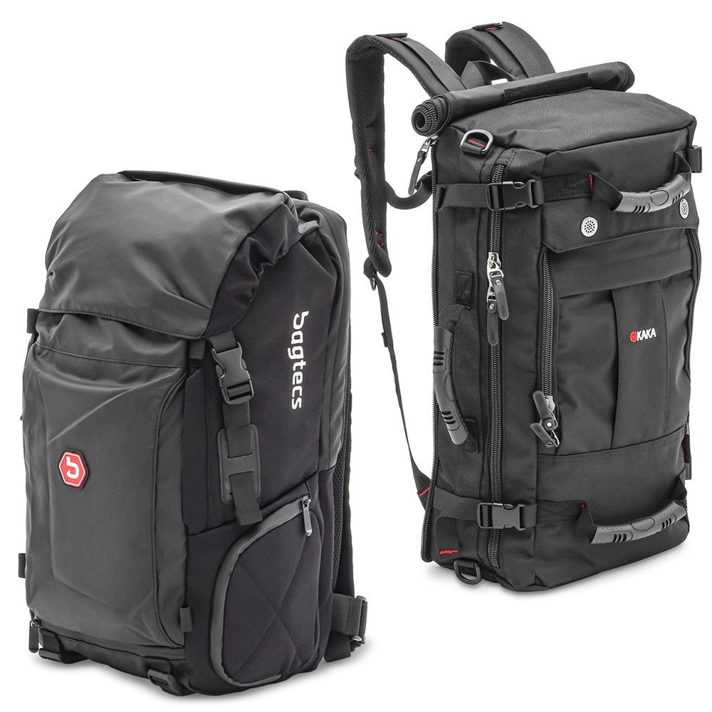 Bagtecs Reisetasche Rucksack HX5 Hecktasche 45Ltr + Rucksack RG5 Hecktasche 35Ltr in schwa