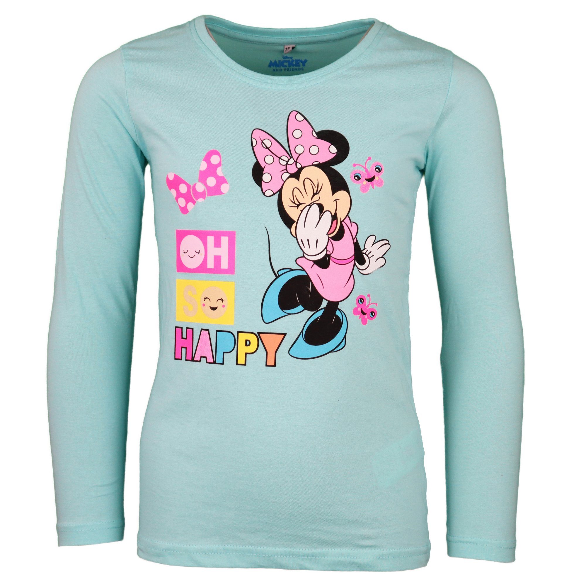 Disney Mickey Minnie Mouse Langarm T-shirt Gr.98-128 Langarmshirt 