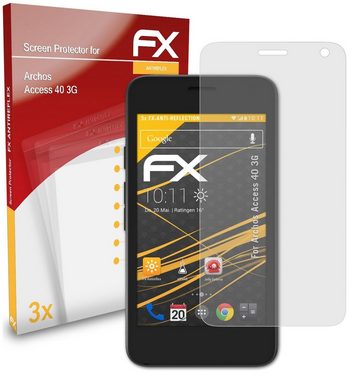 atFoliX Schutzfolie für Archos Access 40 3G, (3 Folien), Entspiegelnd und stoßdämpfend