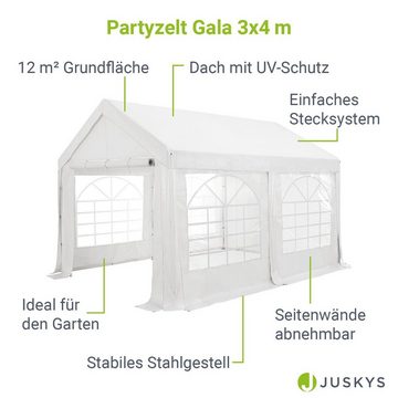 Juskys Partyzelt Gala 3x4 m, groß, stabil und standfest mit einfachem Klick-System