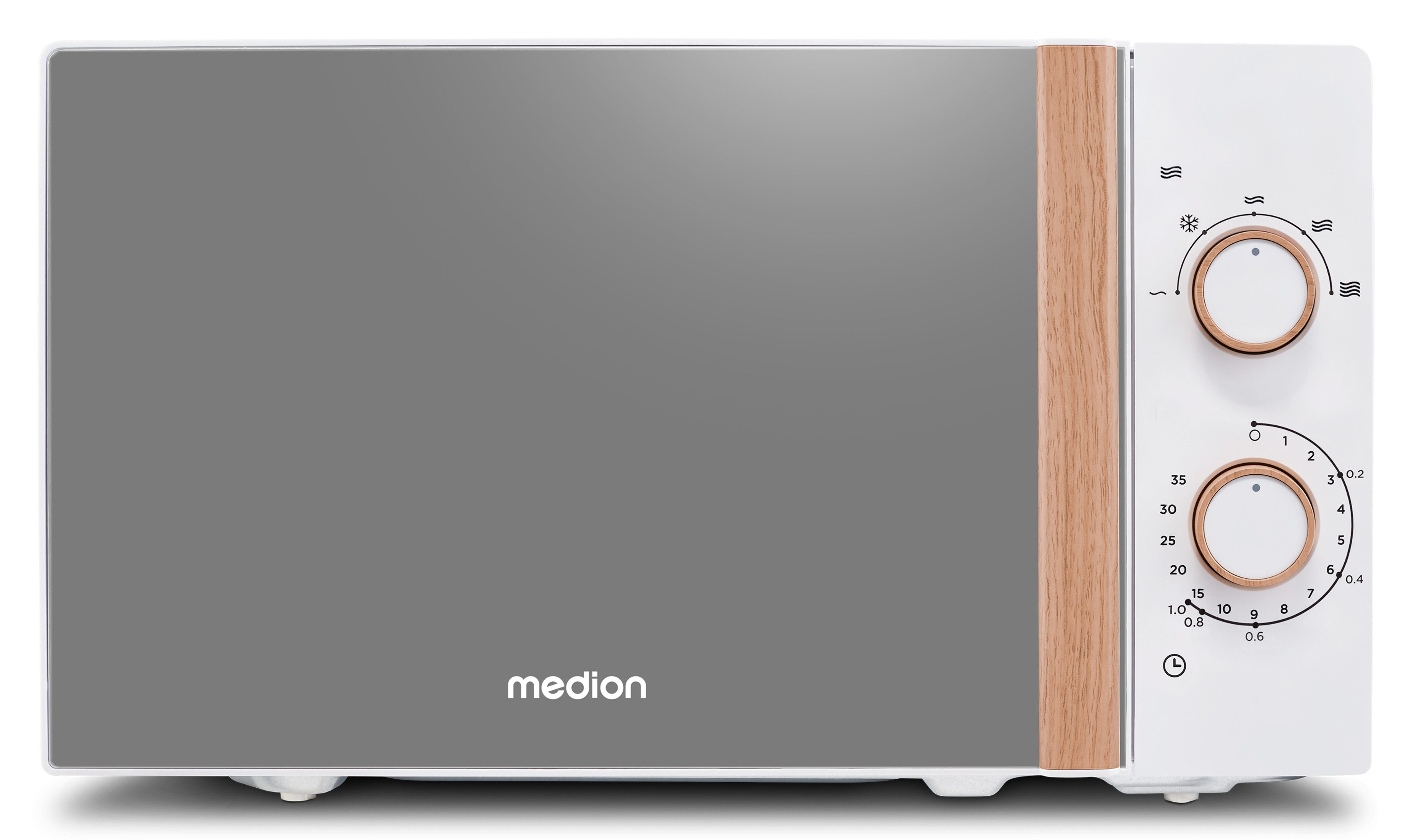 Medion® Mikrowelle MD 10596, Mikrowelle, 20 l, Auftaufunktion, Holzoptik