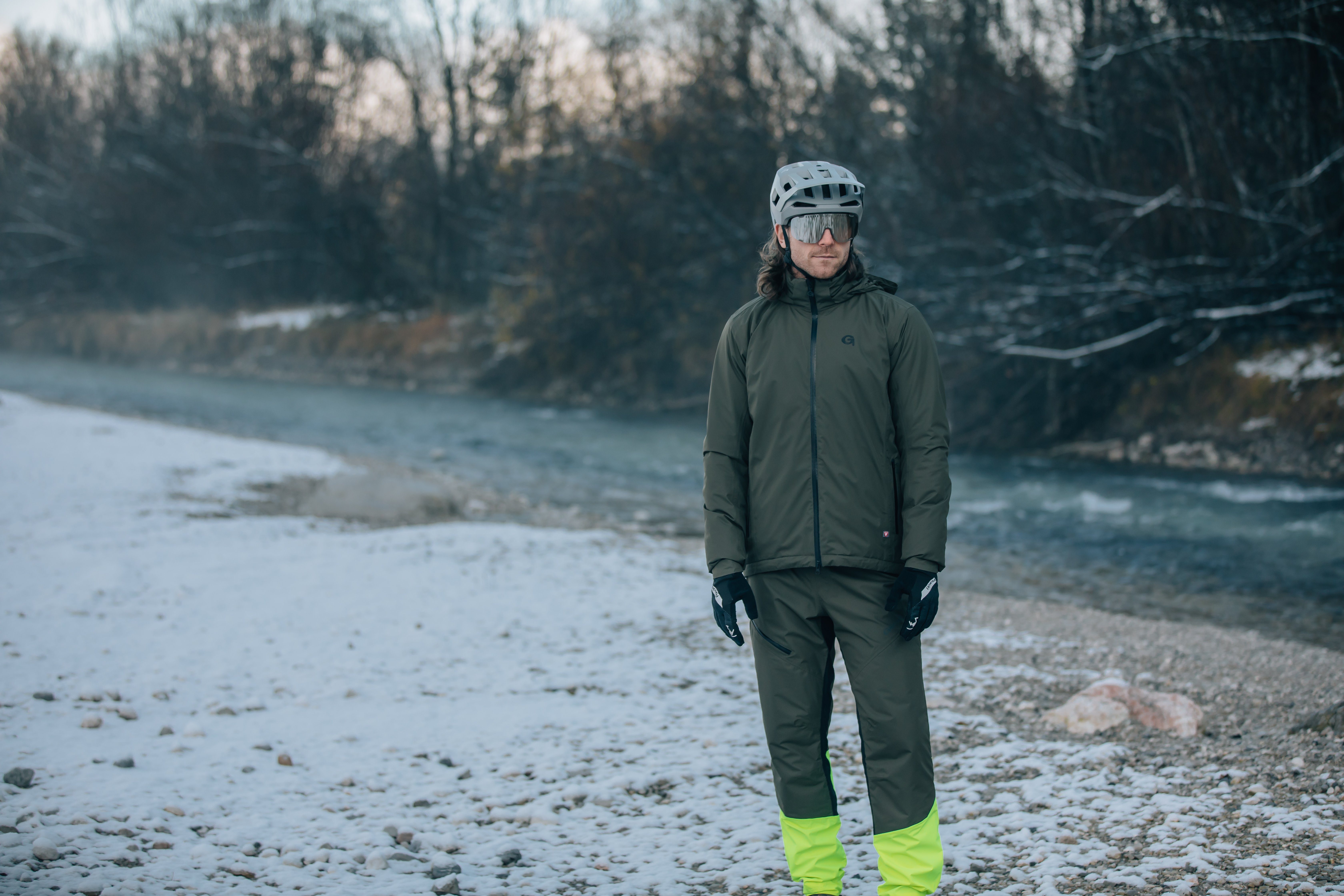 SEVO Gonso Fahrradhose auf kalte dem olivgrün Rad. für Gefütterte Regenhose sehr Wintertage THERM