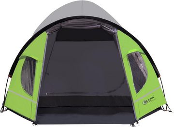 Portal Outdoor Tunnelzelt Zelt für 3 Personen wasserdicht wasserfest Camping Bravo 3 grün, Personen: 3 (mit Transporttasche), mit Veranda wetterfest
