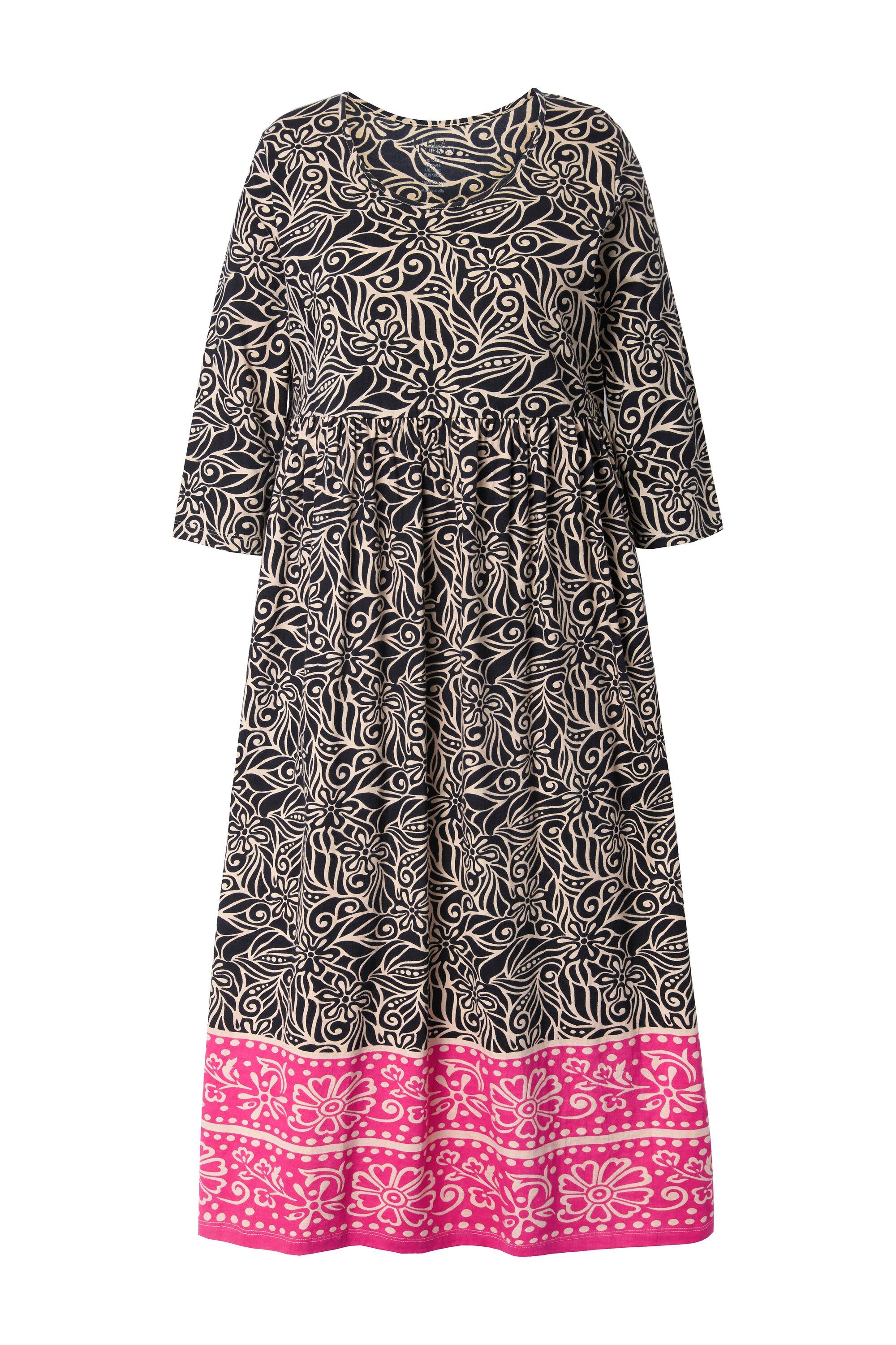 Ulla Popken Maxikleid Jerseykleid A-Linie Rundhals günstig online kaufen