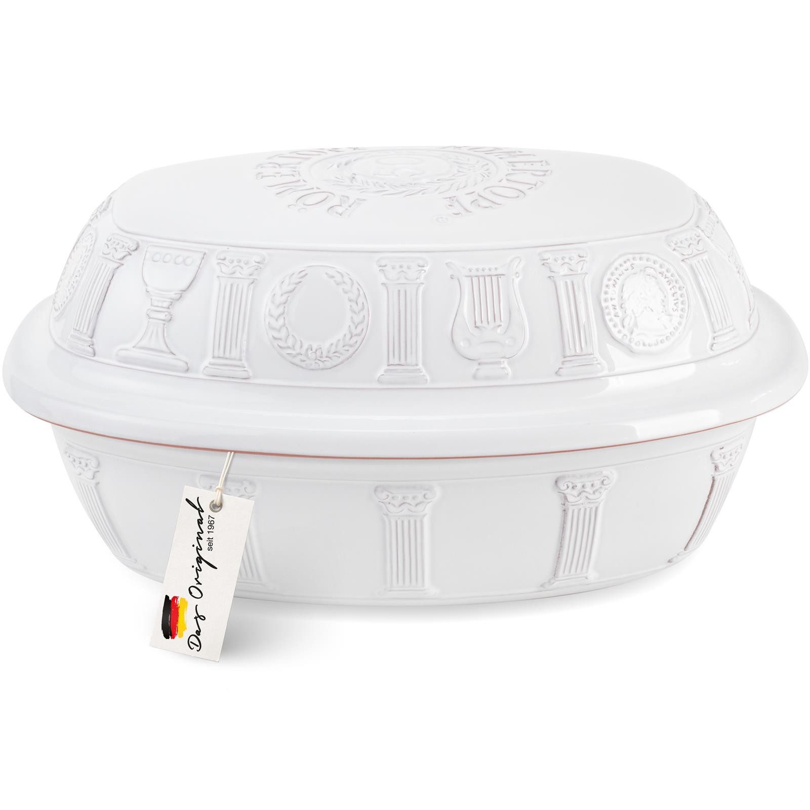 RÖMERTOPF Кастрюли жаровни 50 Jahre JUBILÄUM Кастрюли жаровни, 5 Liter, Keramik, Keramik (Set, Weiß), antihaft