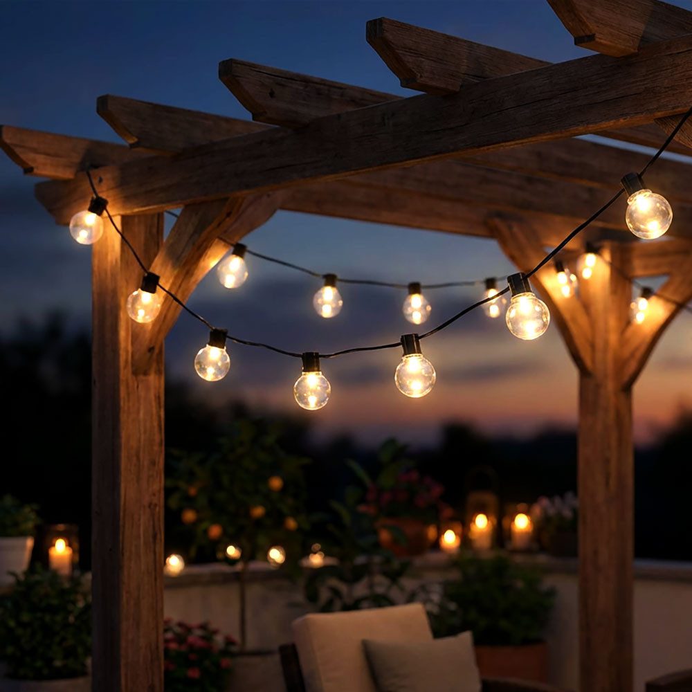 Expo Börse LED Solarleuchte, LED-Leuchtmittel fest verbaut, Warmweiß, Solar Lichterkette Gartendeko Erdspieß 24x Glühbirnen klar L 660 cm