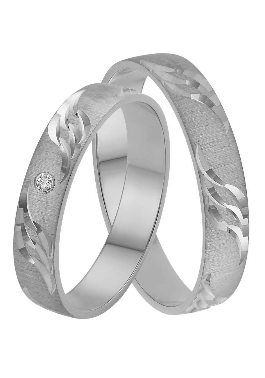 Firetti Trauring Schmuck Geschenk Gold 375 Hochzeit Ehering "LIEBE" Welle, Made in Germany, wahlweise mit oder ohne Brillant