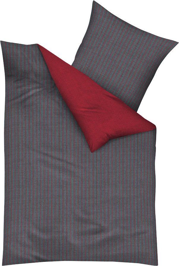 Kaeppel Wendebettwäsche Eternity Combo Постельное белье, Satin mit seidigem Glanz, Streifen-Design, Mako-Satin, 2 teilig