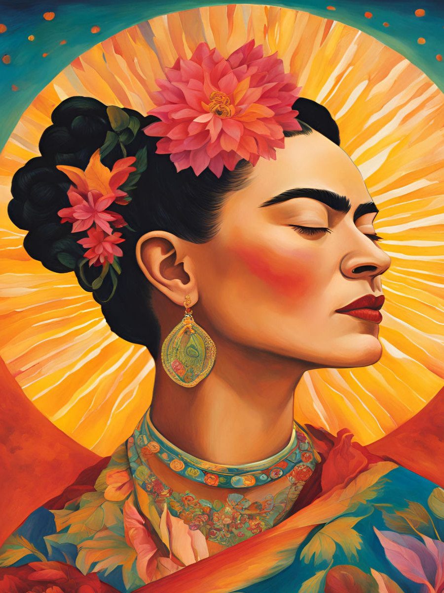 CALVENDO Puzzle CALVENDO Puzzle Die Kraft der Farben inspiriert von Frida Kahlo, 1000, 1000 Puzzleteile