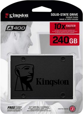 Kingston Kingston SSD A400 Solid-State-Drive (2.5 Zoll, SATA 3) SSD-Festplatte (240GB)