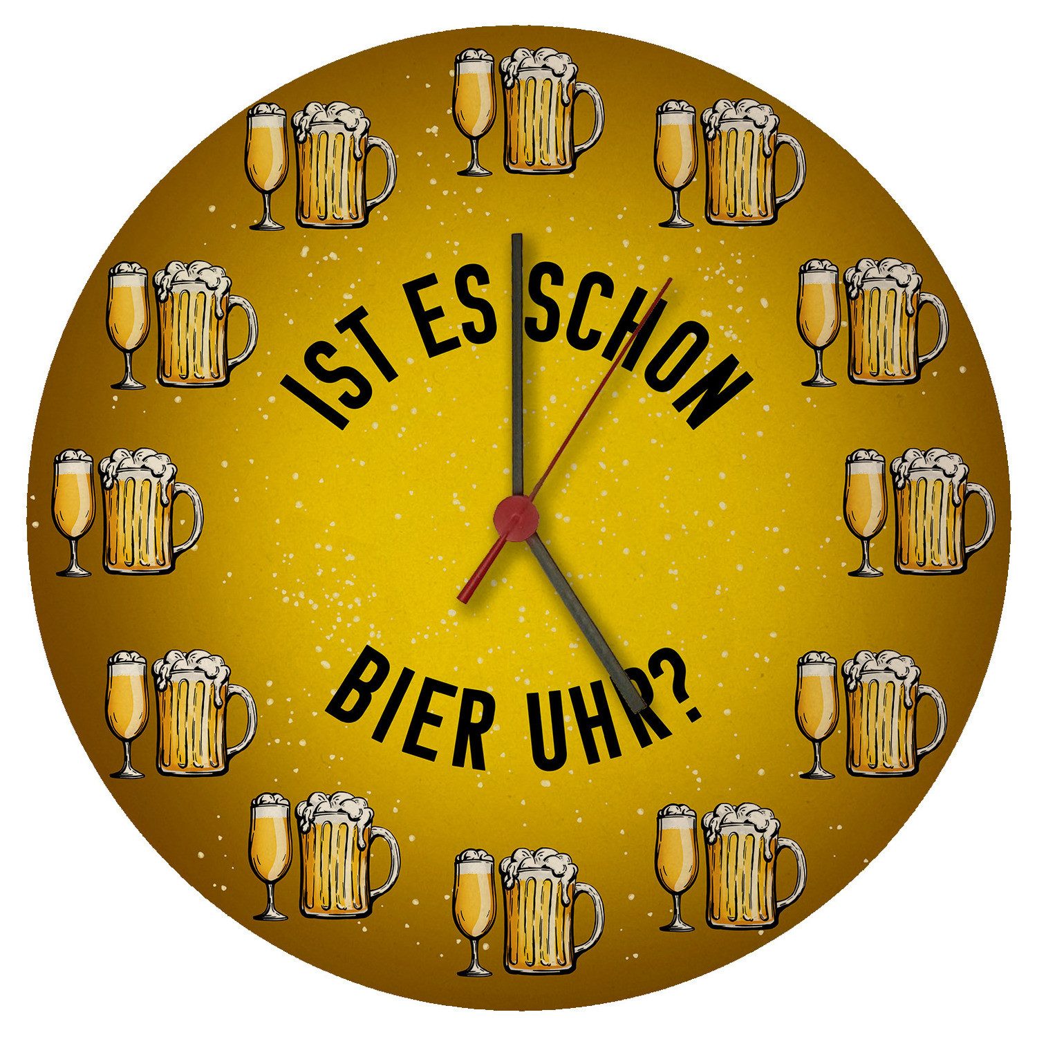 Wanduhr Ist es schon Bier Uhr? Wanduhr aus MDF