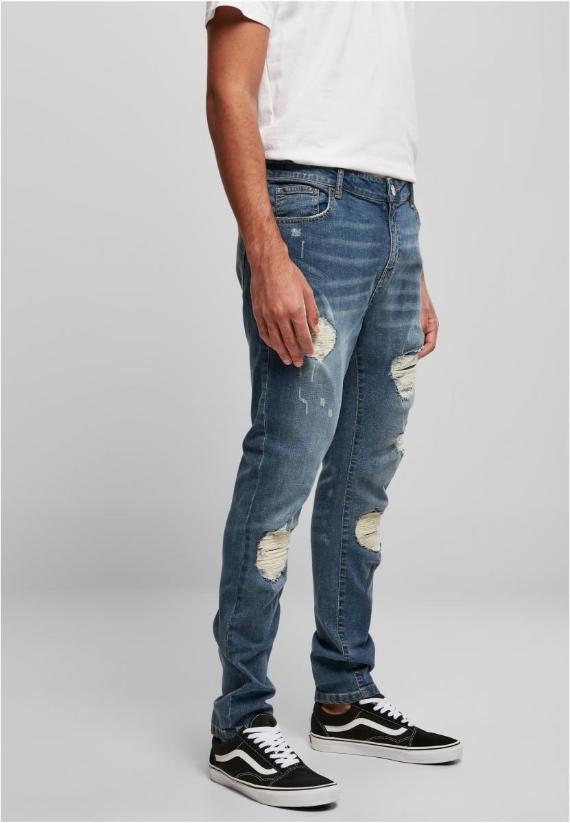URBAN CLASSICS Funktionshose Heavy Destroyed Slim Fit Jeans
