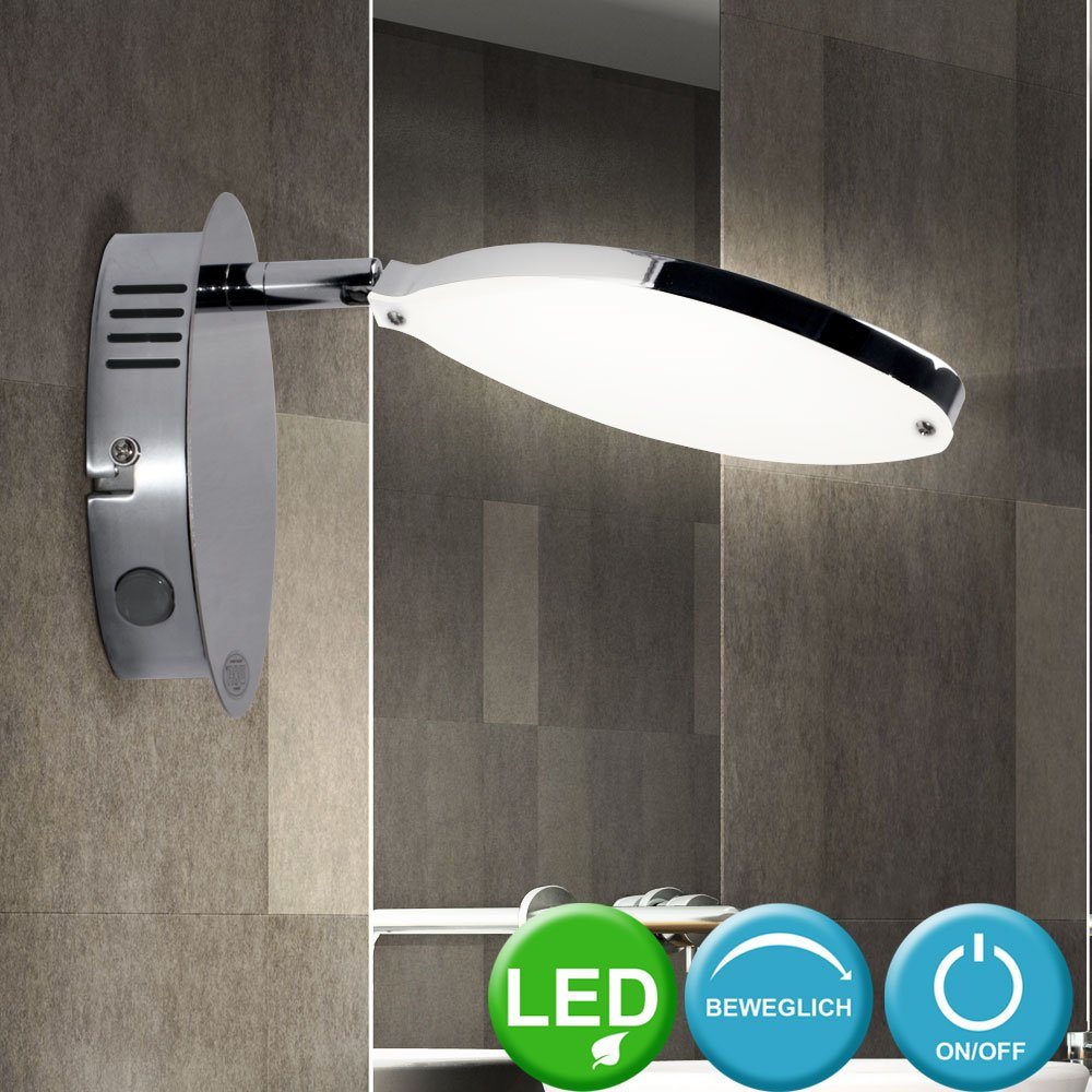 Akzent Wand Wandleuchte, WOFI LED Chrom LED Beleuchtung Wohnzimmer Schalter Lampe Flur